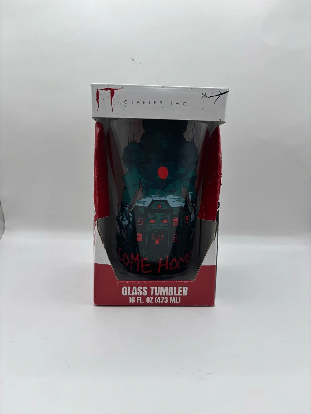 Official IT Chapter Two 16 oz glass tumbler by Silver Buffalo.
